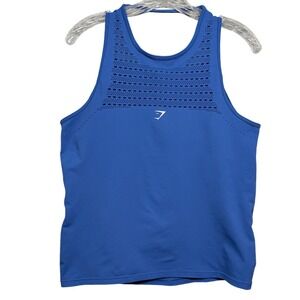 GYMSHARK Women's Energy Seamless Loose Tank Top, Royal Blue, Size Large/XL